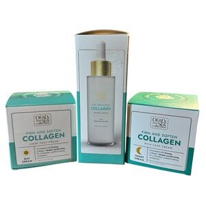 Dead Sea Collection Beauty 3pc Collagen Day & Night Cream And Facial Serum NIB